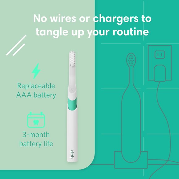 Quip Adult Electric Toothbrush, Built-in Timer + Travel Case, Magenta Plastic, 1 - Picture 8 of 11